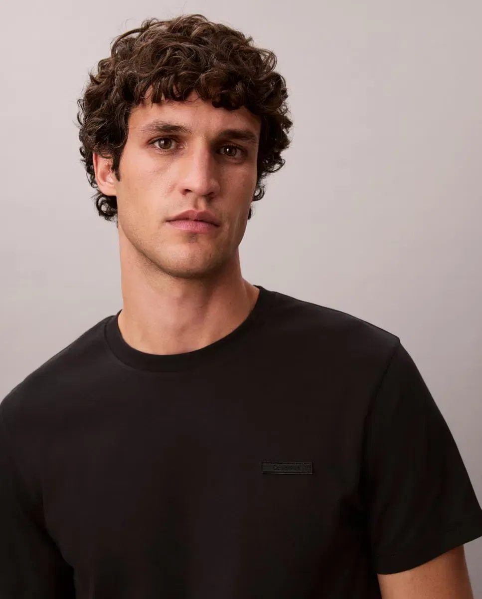 Мужская футболка с коротким рукавом из хлопка Supima Calvin Klein, Negro — фото 3