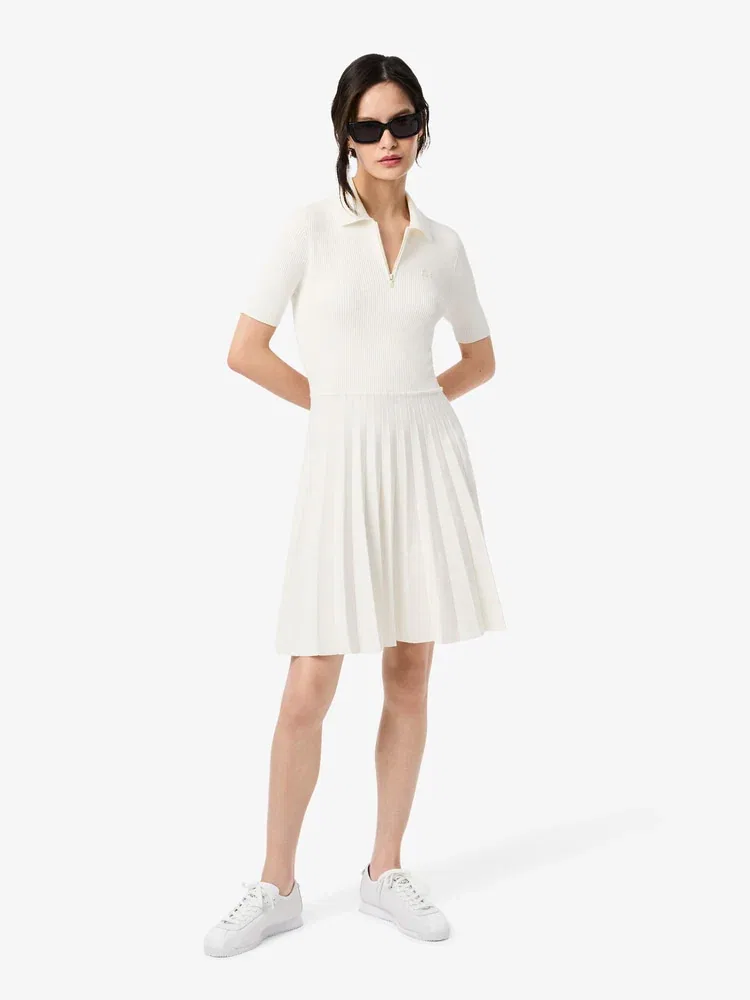 Платье поло Lacoste 3D риф, White
