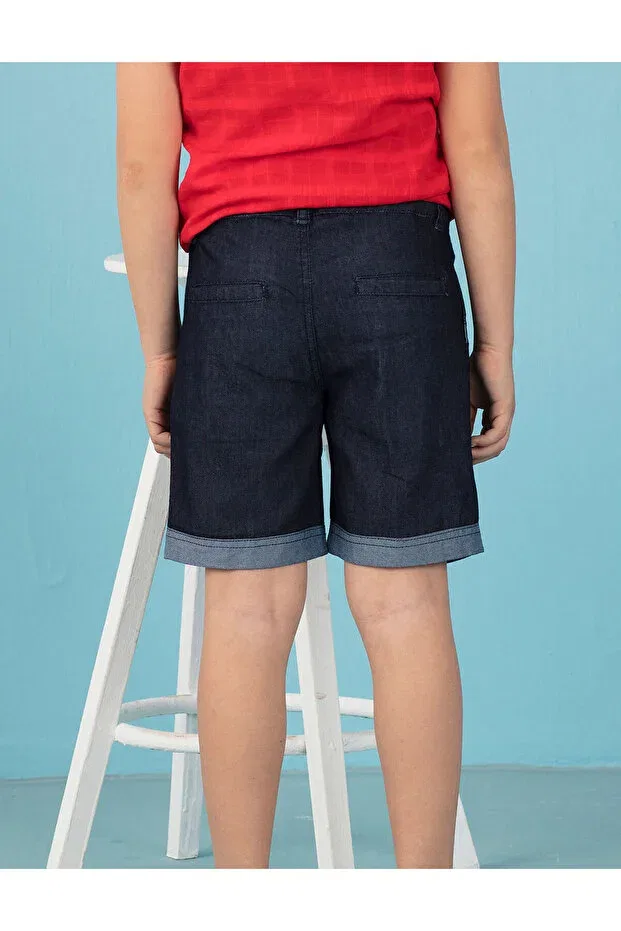 Детские джинсовые шорты для мальчиков с двойной штаниной Ollie&Olla, Navy Blue — фото 2