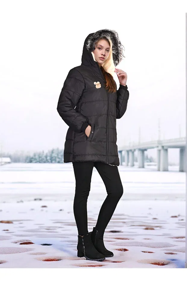 Детское зимнее пальто для девочек с длинным рукавом Pantulux, Black