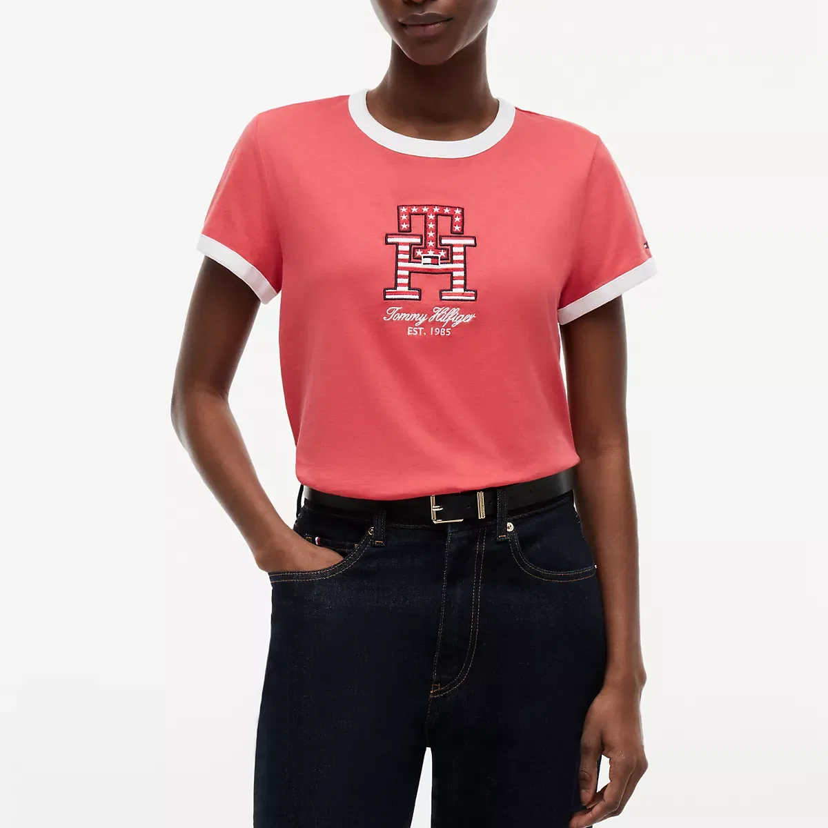 Футболка с круглым вырезом, винтажная, Tommy Hilfiger, Vintage Red — фото 4