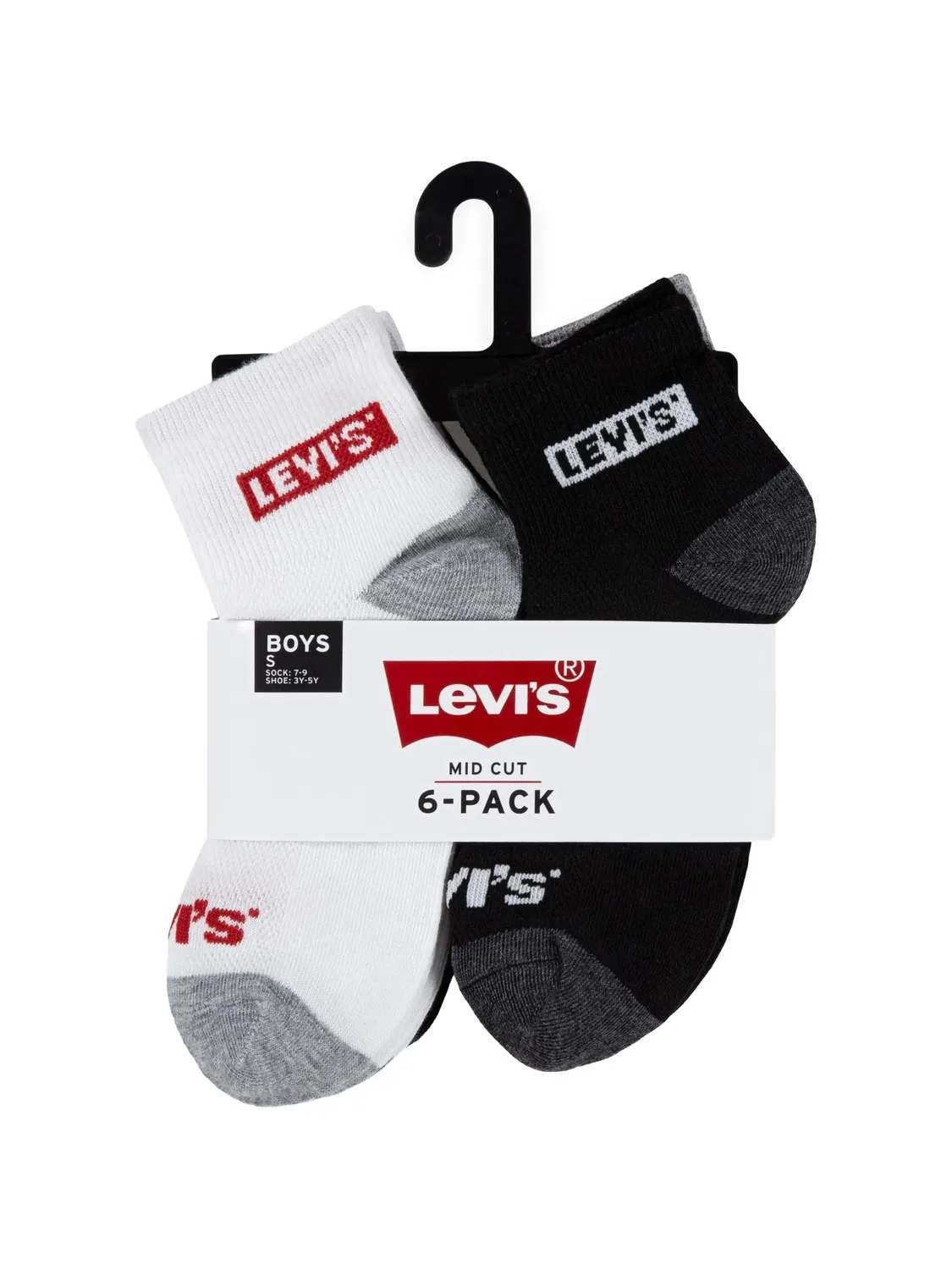 Комплект из шести пар носков с логотипом Levi'S Kids, белый — фото 3