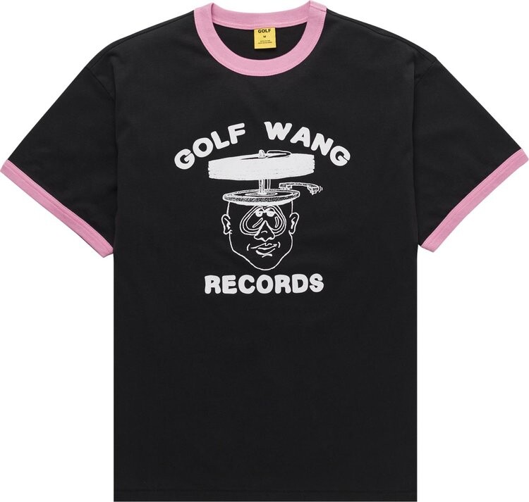 

Футболка GOLF WANG Golf Wang Records Ringer Tee 'Black/Pink', черный