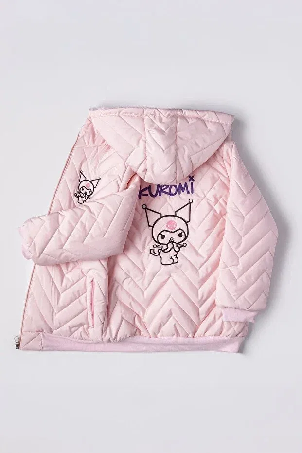 Детское для девочек пальто с капюшоном Minigimin Cicileri, Candy Pink