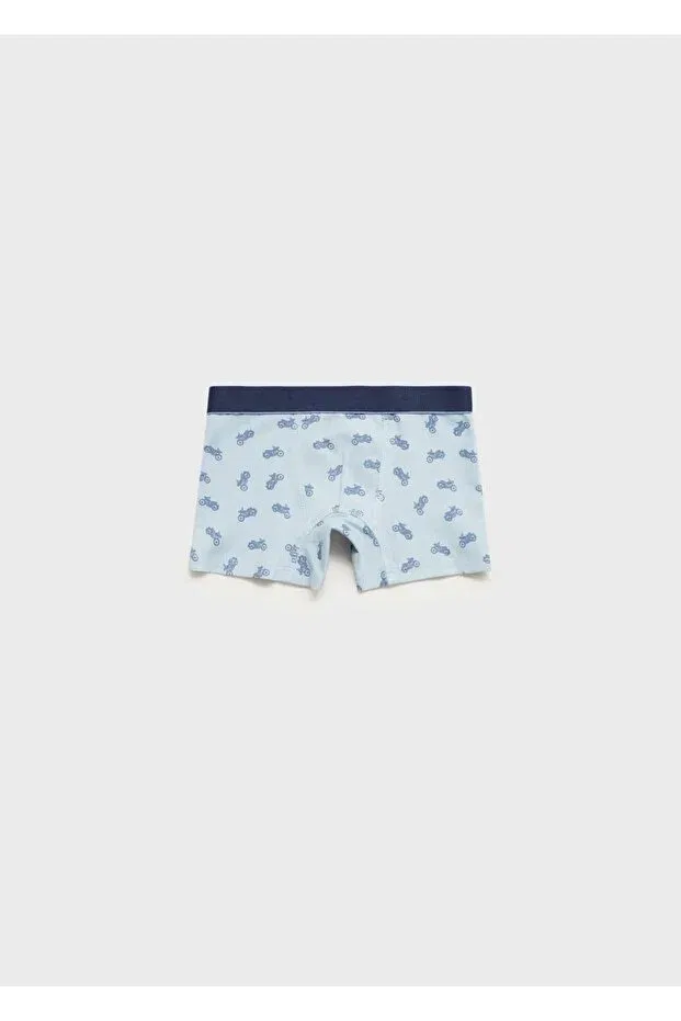 Детский комплект боксеров для мальчиков с принтом Mango Kids, Sky Blue — фото 3