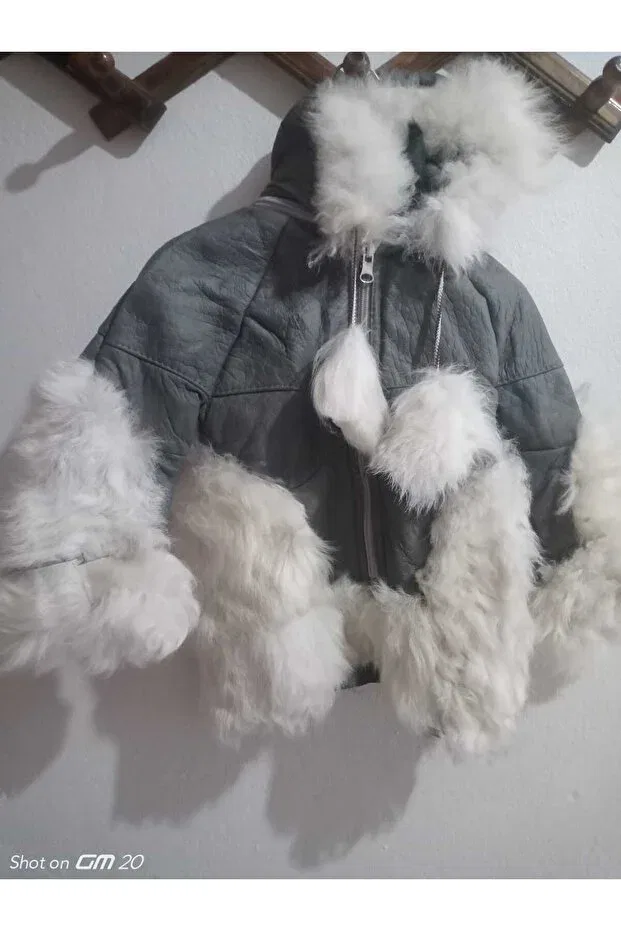 Детское зимнее пальто для девочек с капюшоном Inner Fur Baby Hooded Zippered Coat Hoaryage, Gray