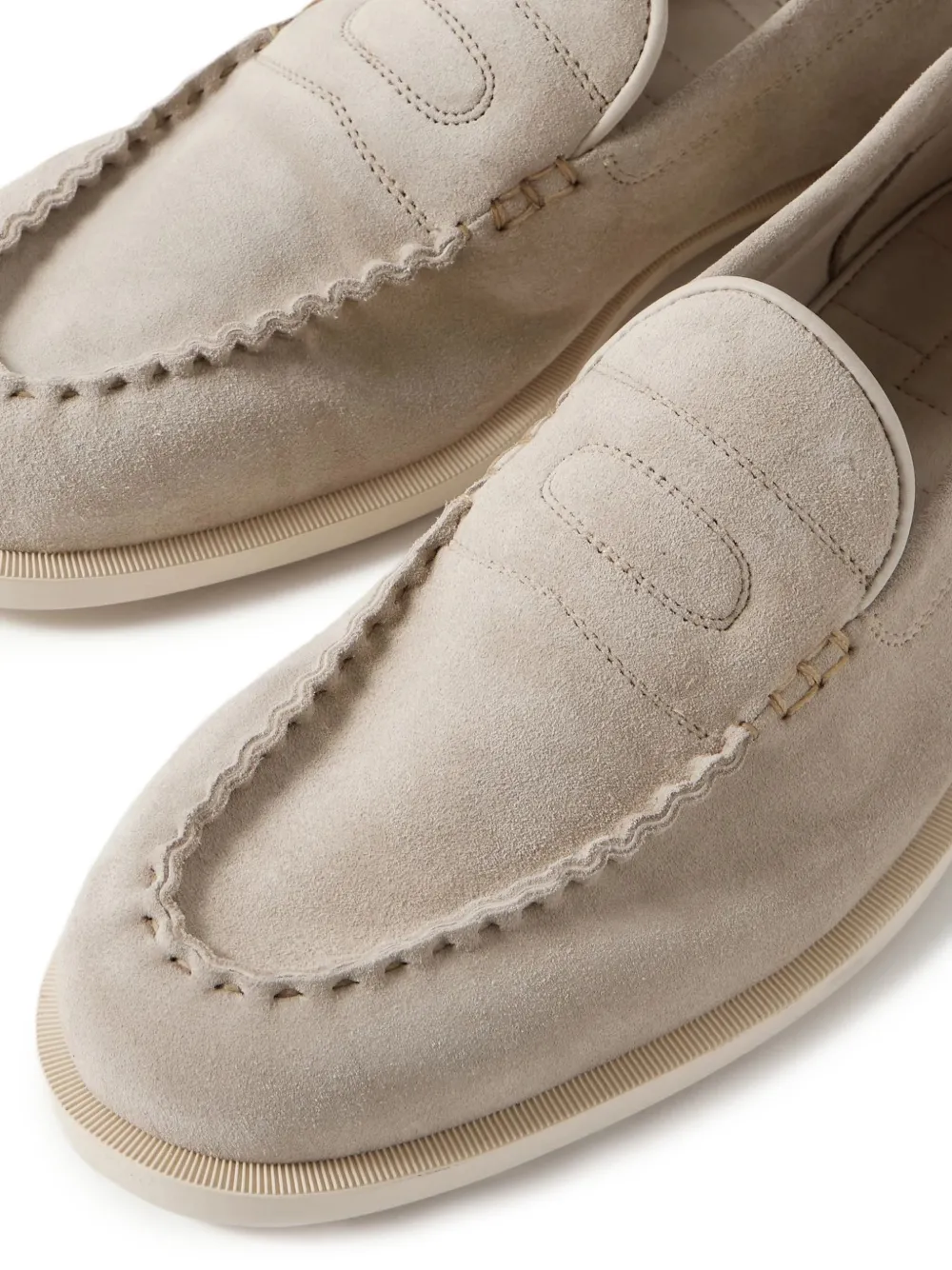 Лоферы с декоративной строчкой John Lobb, бежевый — фото 4