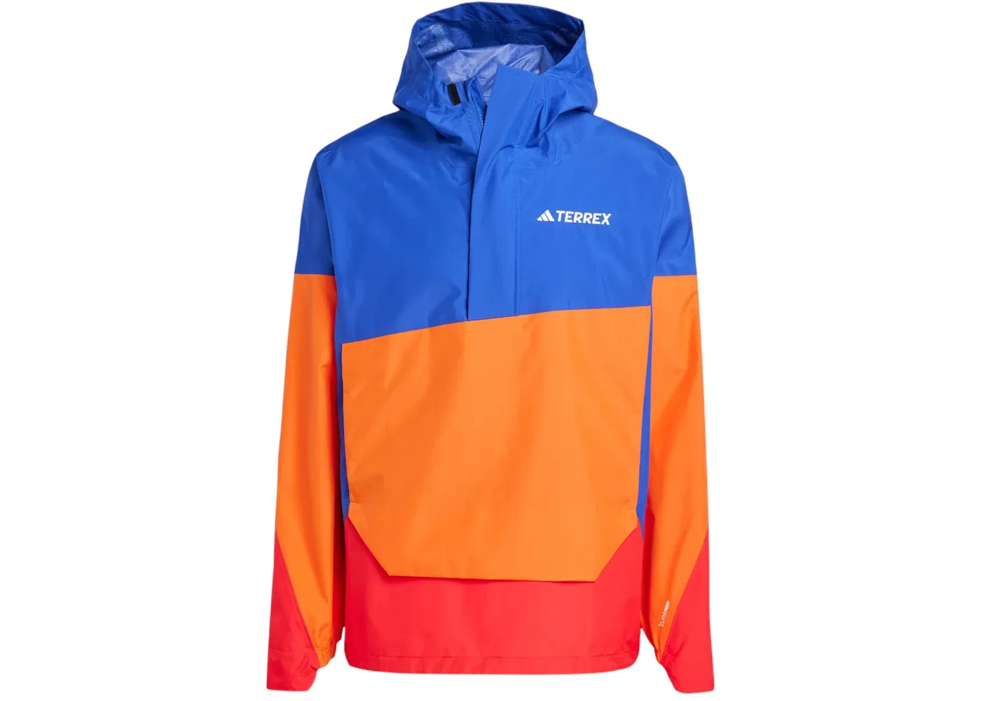Мужская анорак с защитой от непогоды Adidas Terrex Xploric, Semi Lucid Blue/Semi Impact Orange/Pure Ruby