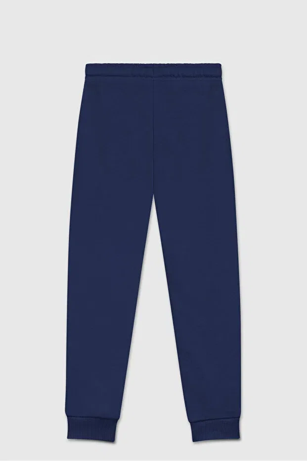 Детские спортивные штаны для девочек с принтом Benetton, Navy Blue — фото 2