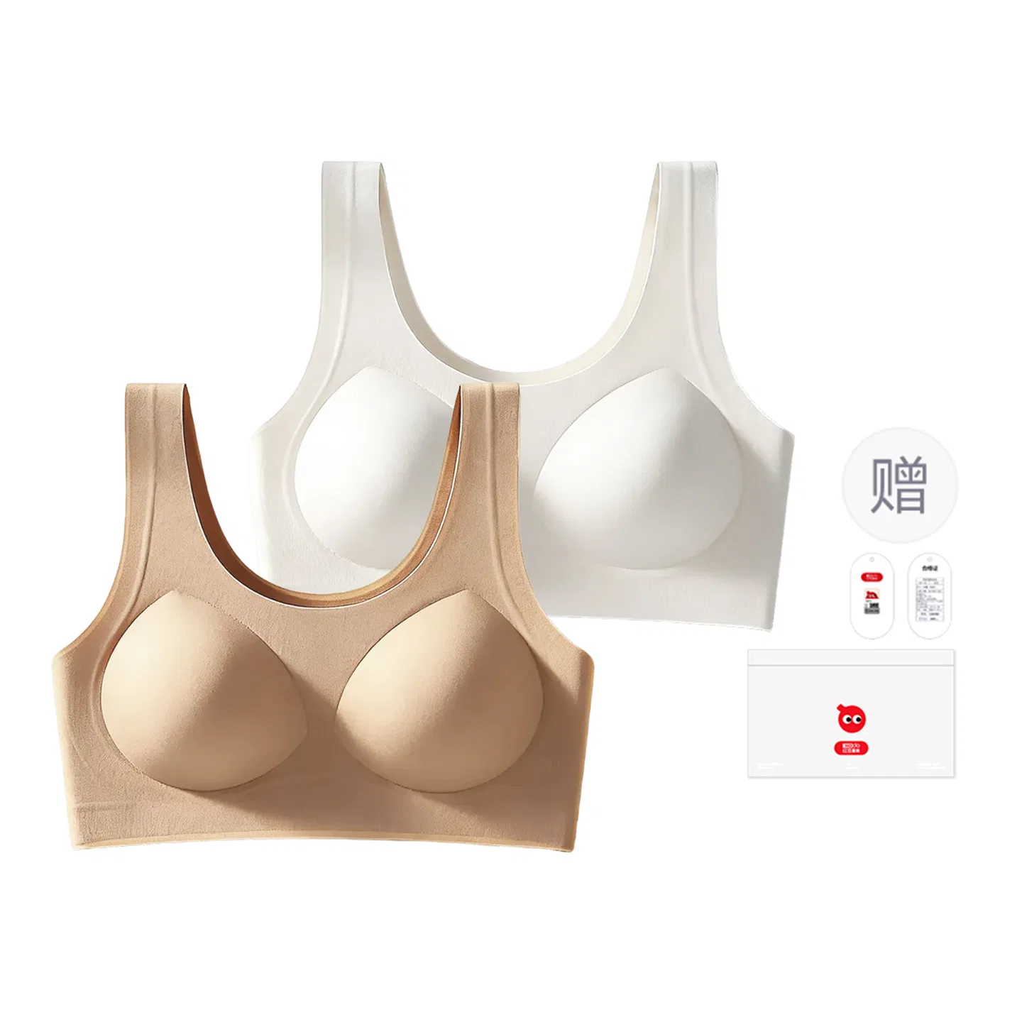 Детское бра для девочек бесшовное корректирующее Red bean, Цвет Ivory White Light Blue — фото 3