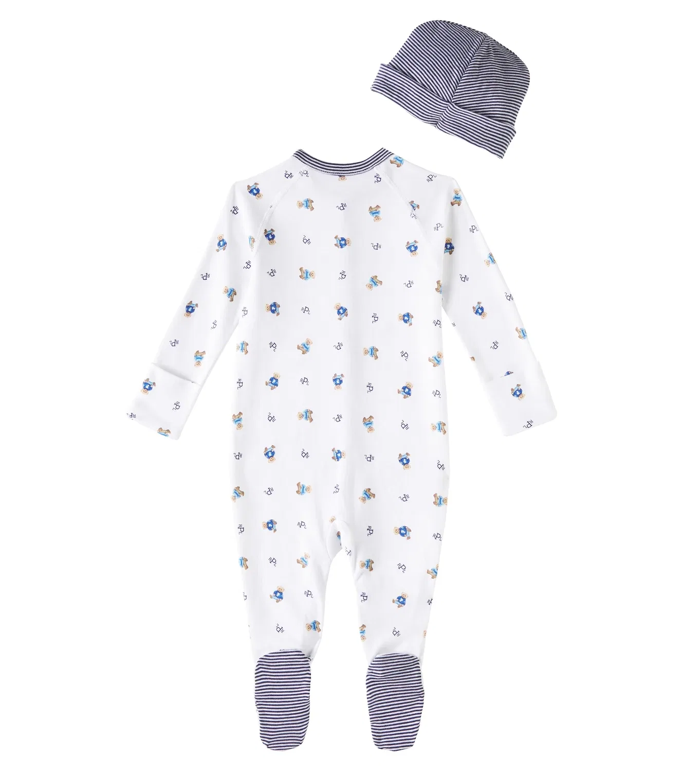 Комбинезон хлопковый комплект из 3 предметов Polo Ralph Lauren Kids, белый — фото 4