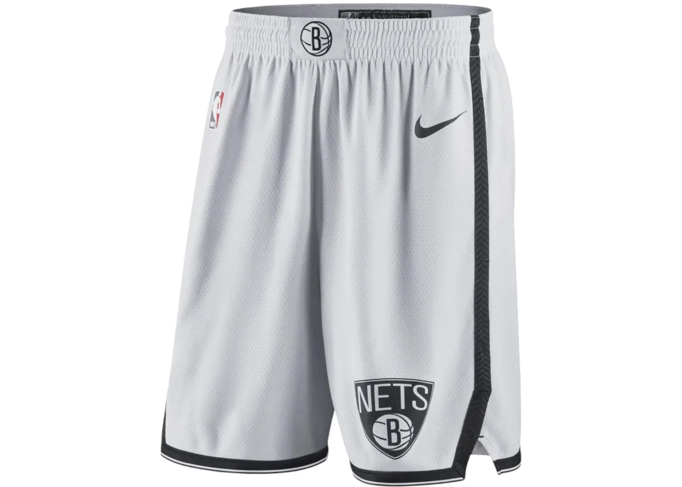 Мужские шорты с принтом Nike NBA Brooklyn Nets City Edition Swingman Shorts, White/Black