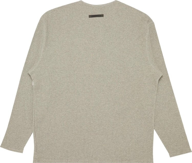 Лонгслив Fear of God Essentials Thermal Henley Long-Sleeve 'Heather', серый — фото 3
