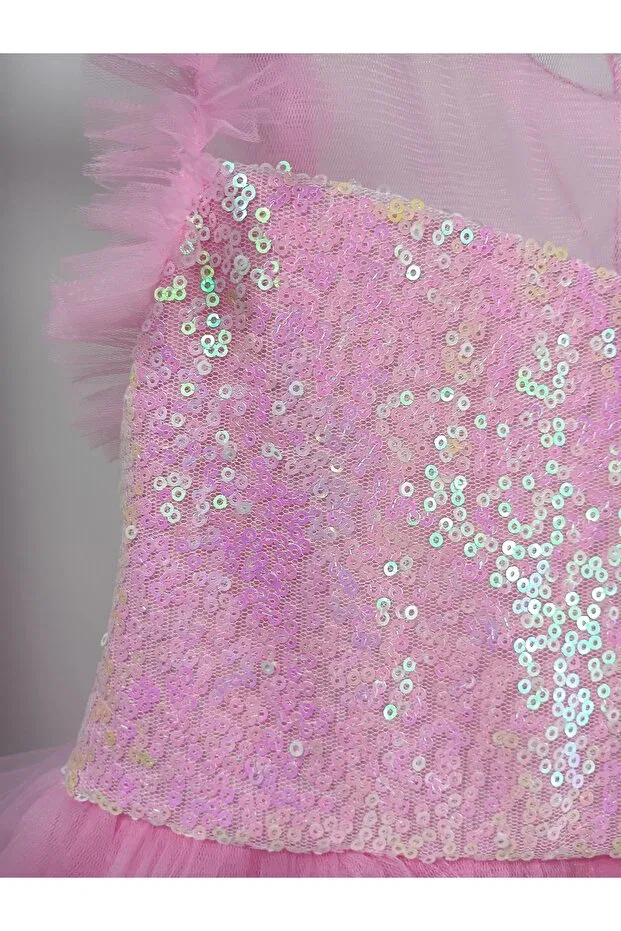 Детское платье для девочек кружевное Lagüm, Pink Lagum — фото 2