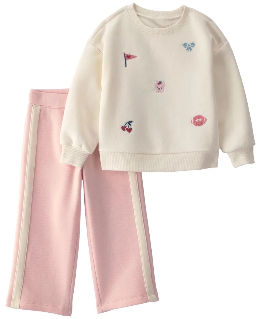 Детский комплект из флисового свитшота и брюк Varsity Carter's, Cream/Pink