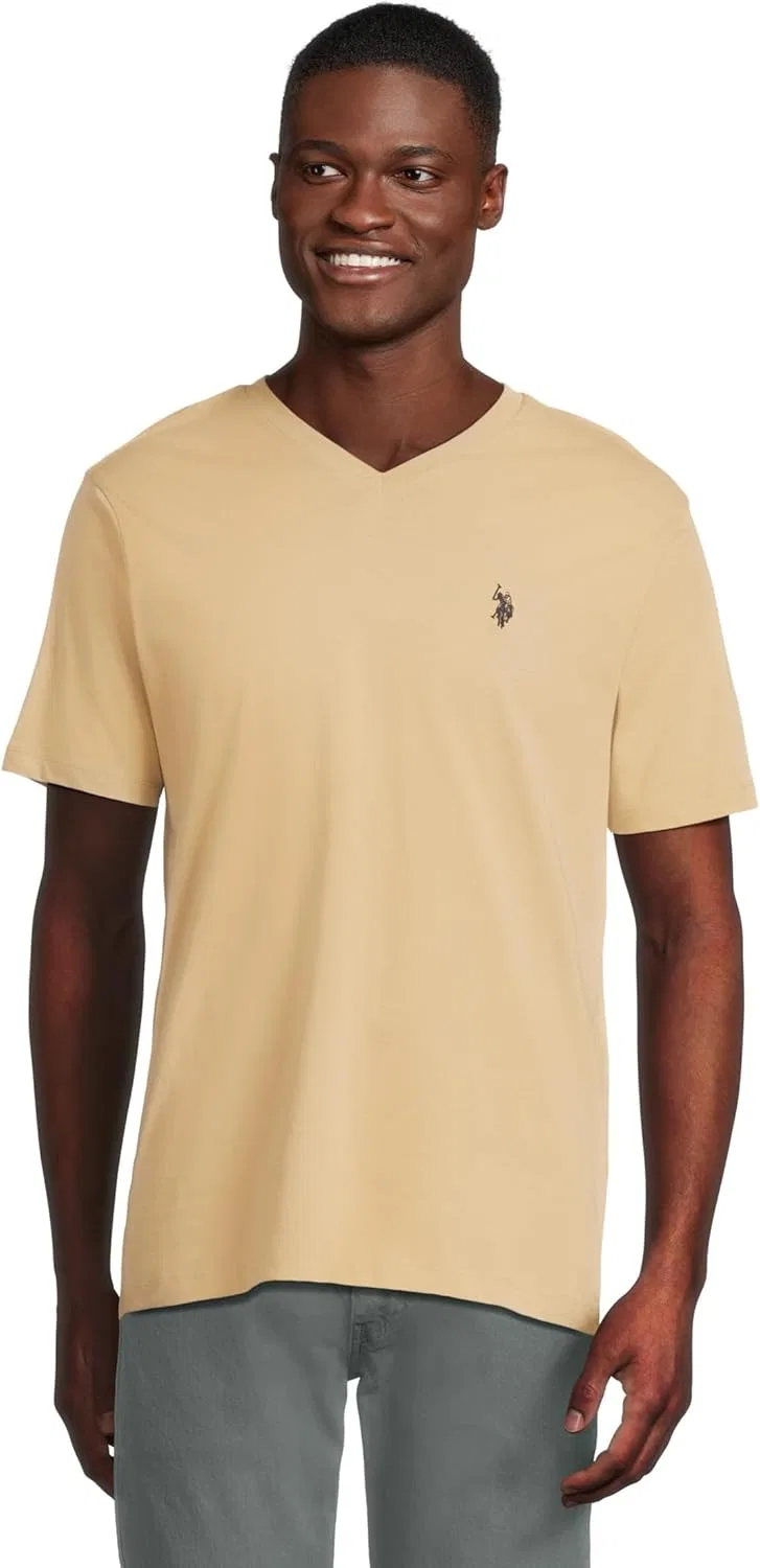 Мужская футболка с V-вырезом U.S. POLO ASSN., Tribeca Khaki