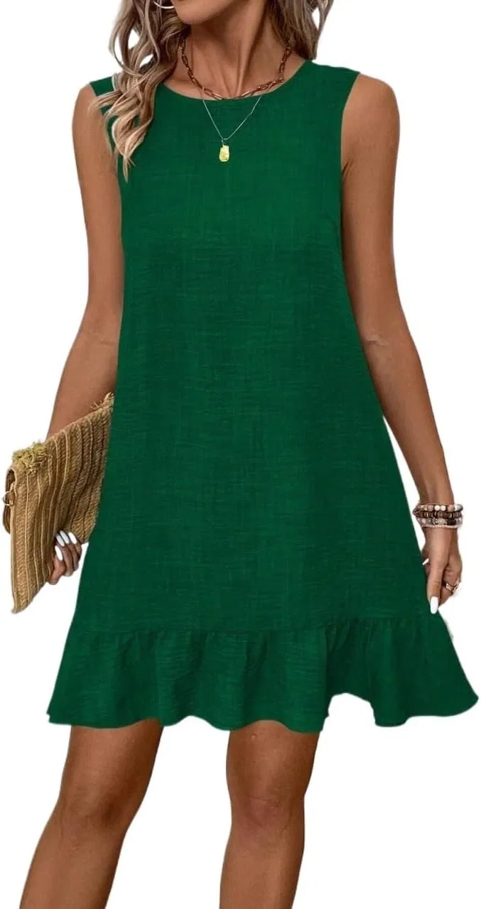 Женское летнее платье с воланами Smock Dress, Green
