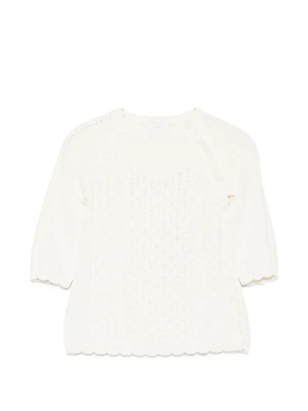 Вязаные кардиганы с ажурными краями Emporio Armani Kids, белый