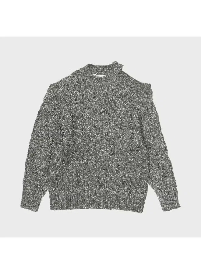 Свитер с цветными блоками Zara, светло-серый — фото 2