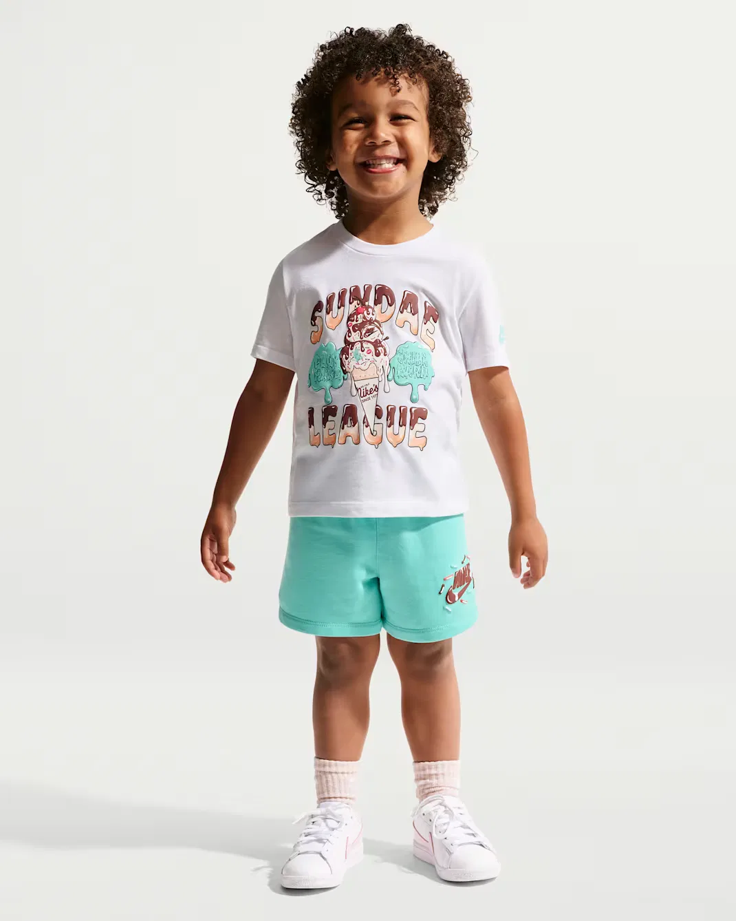 Детский комплект из двух предметов: шорты и шорты "Toddler Sundae League" Nike Sportswear, Bleached Turquoise