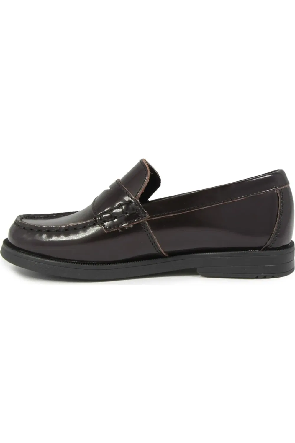 Детские туфли лоферы кожаные на плоской подошве Croquet Florsheim, Burgundy — фото 4