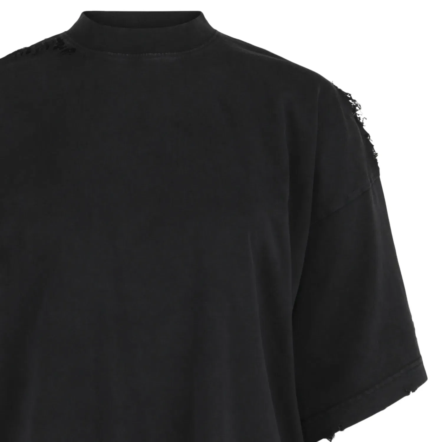 Футболка Balenciaga Oversized Distressed T-Shirt, черный — фото 3