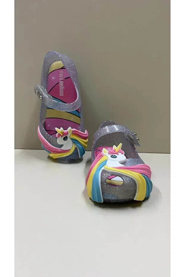 Детские балетки для девочек без каблука Mini Melissa, Transparent Rainbow — фото 3