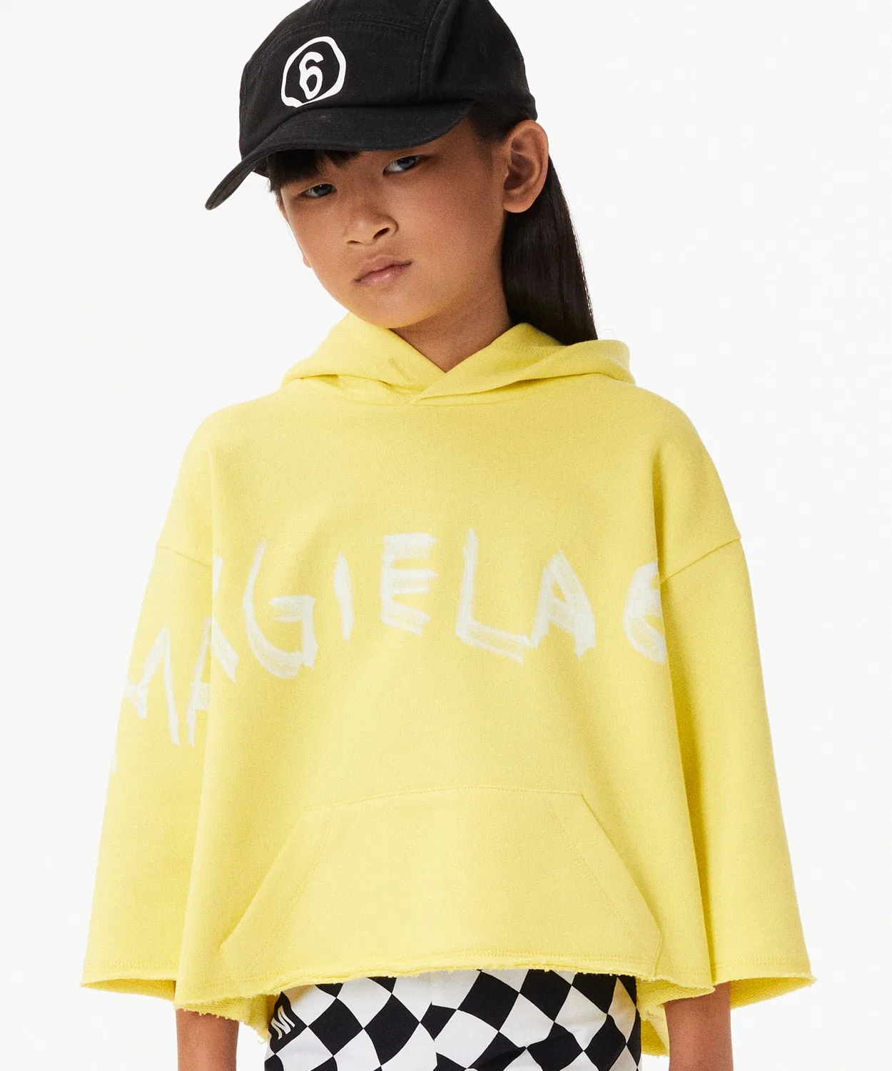 Детское худи с длинным рукавомMM6 Maison Margiela, Желтое