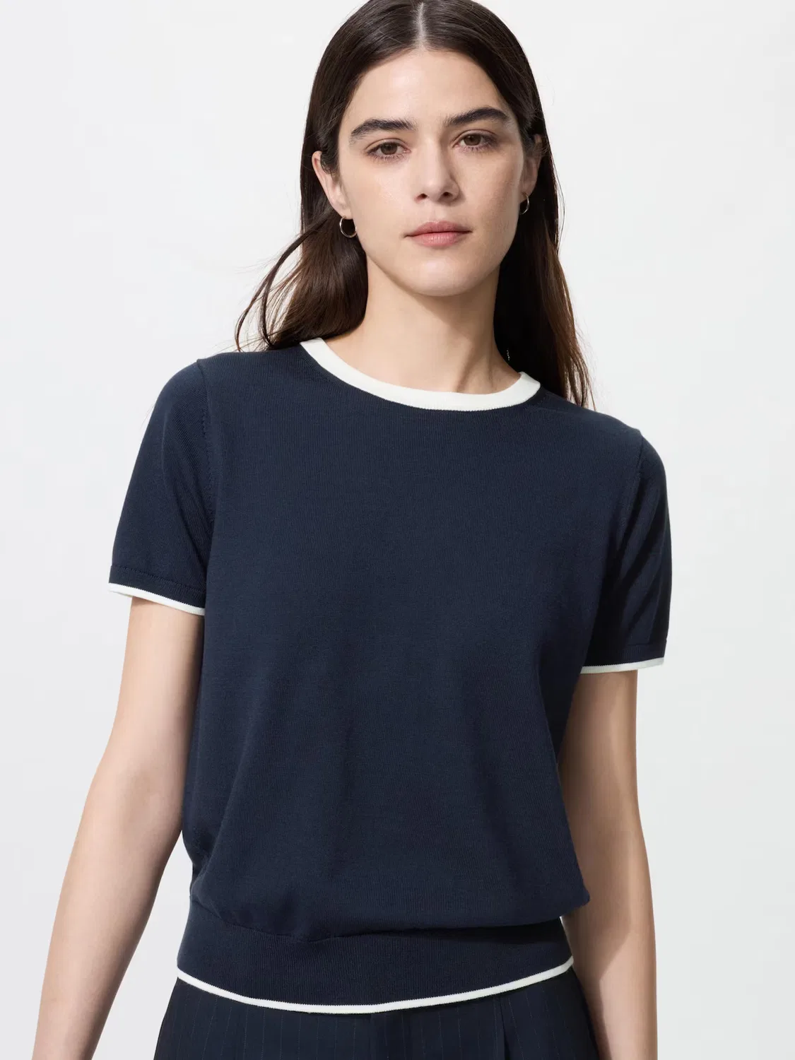 Свитер Uniqlo, для повседневной носки, темно-синий