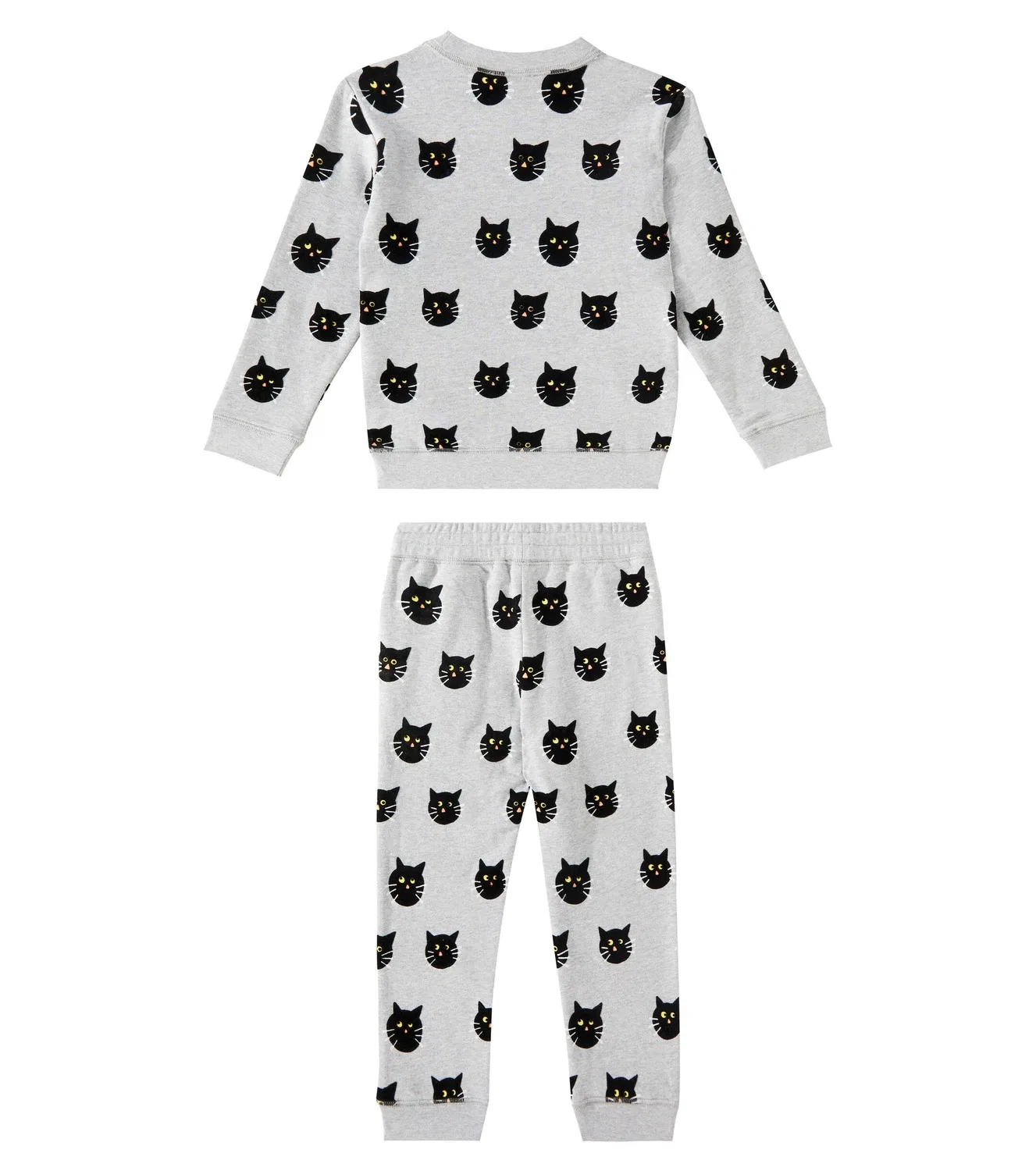 Комплект из хлопковой толстовки с принтом и спортивных брюк, Stella Mccartney Kids, серый — фото 4