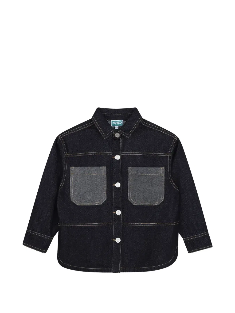 Джинсовая рубашка с накладным карманом Kenzo Kids, синий