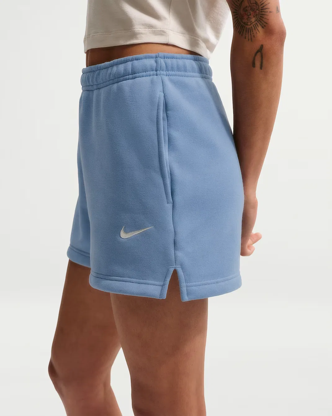 Женские шорты со средней посадкой Nike Studio Fleece Medium Weight, Work Blue/Sail — фото 3