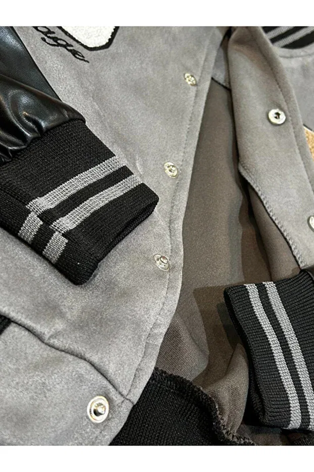 Детская замшевая куртка с вышивкой и кожаными рукавами Rhythm Clothing — фото 4