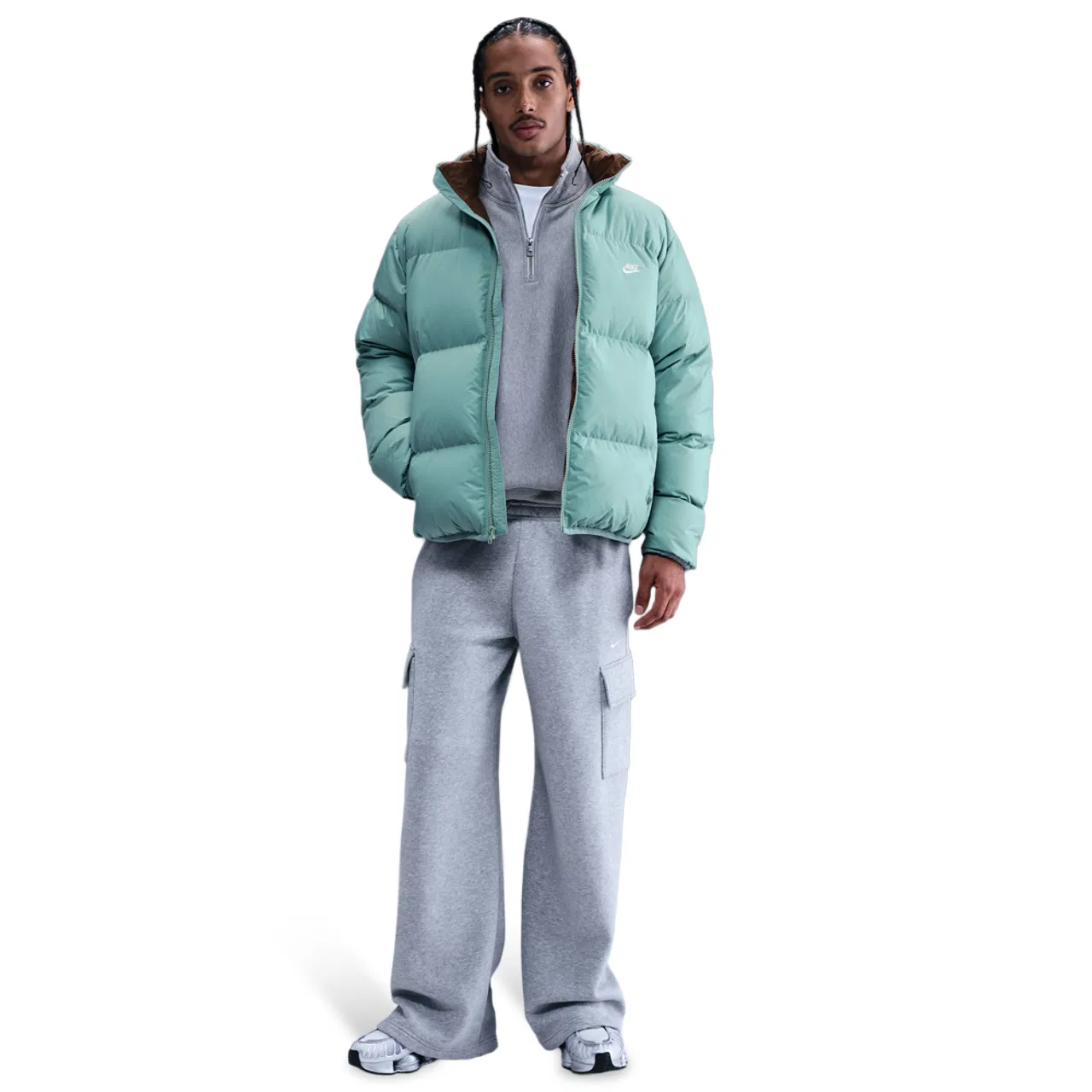 Мужская куртка Club 550 Puffer Nike, цвет Mosswood Brown/Cannon/White — фото 4