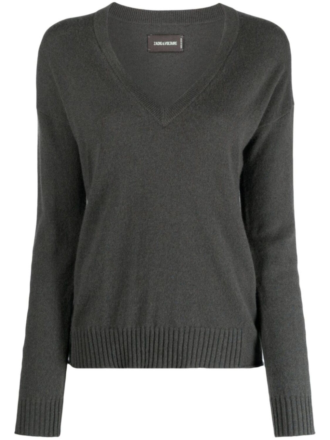 

Кашемировый джемпер с V-образным вырезом Zadig&Voltaire, серый