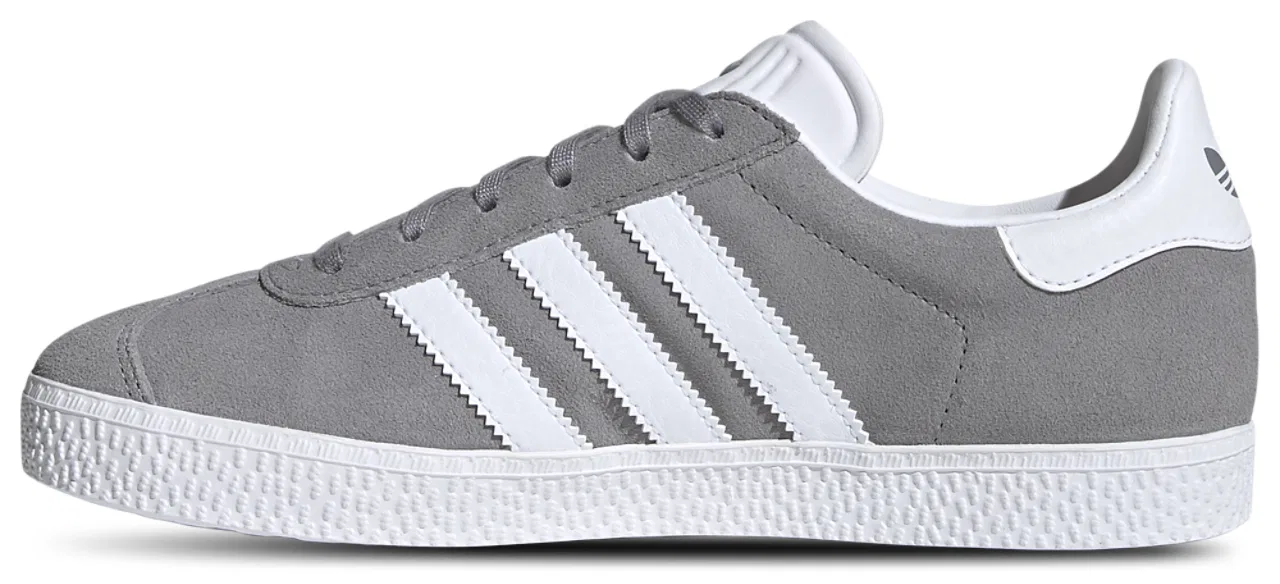 Кроссовки для девочек Gazelle Adidas, цвет Grey/Gold Metallic/White — фото 3