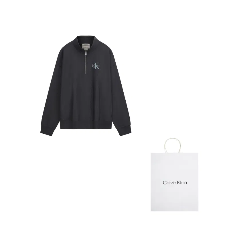 Мужской свитшот с полузастежкой-молнией Calvin Klein, YZ3-Space Black