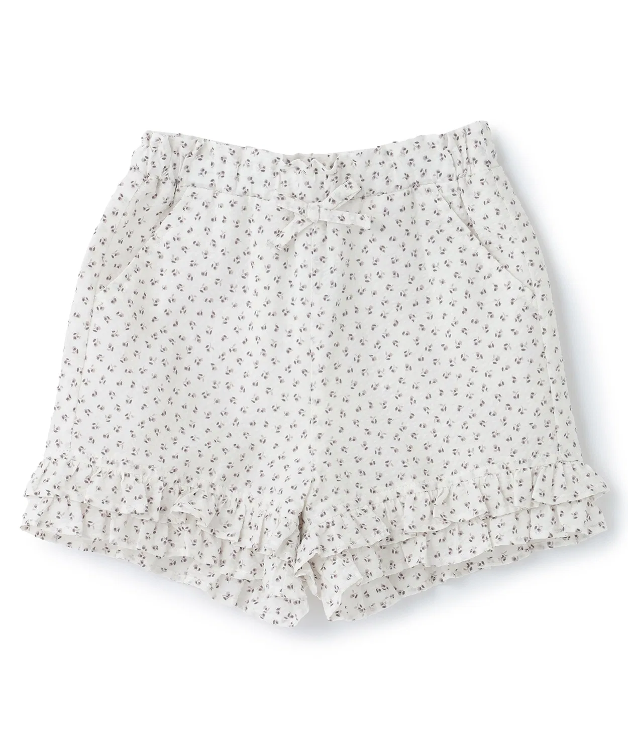 Детские шорты для девочек с фриллами, модель Chibi Frill Short Pants, бренд petit main, Ivory