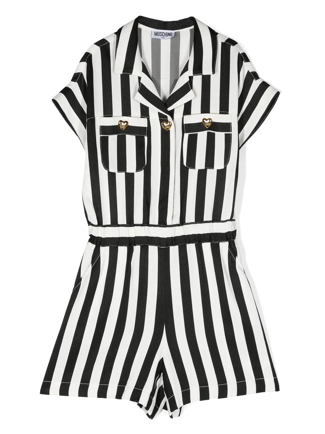 Комбинезон в полоску с вырезом Moschino, белый