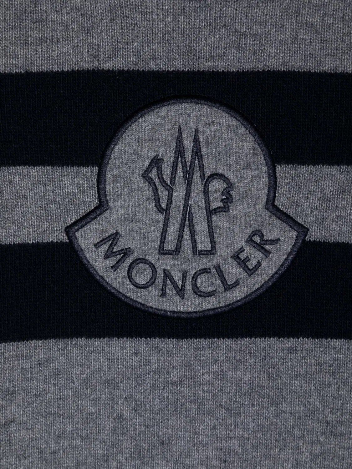 Свитер изVirgin Wool с Вышитым Логотипом Moncler, серый — фото 3