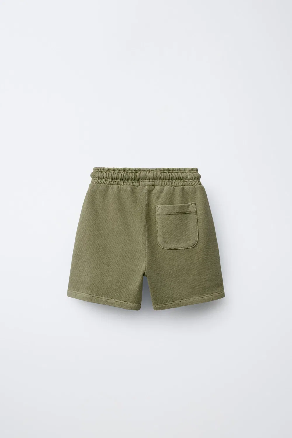 Плюшевые шорты-бермуды с вышивкой, окрашенные в готовом виде ZARA, Khaki — фото 2