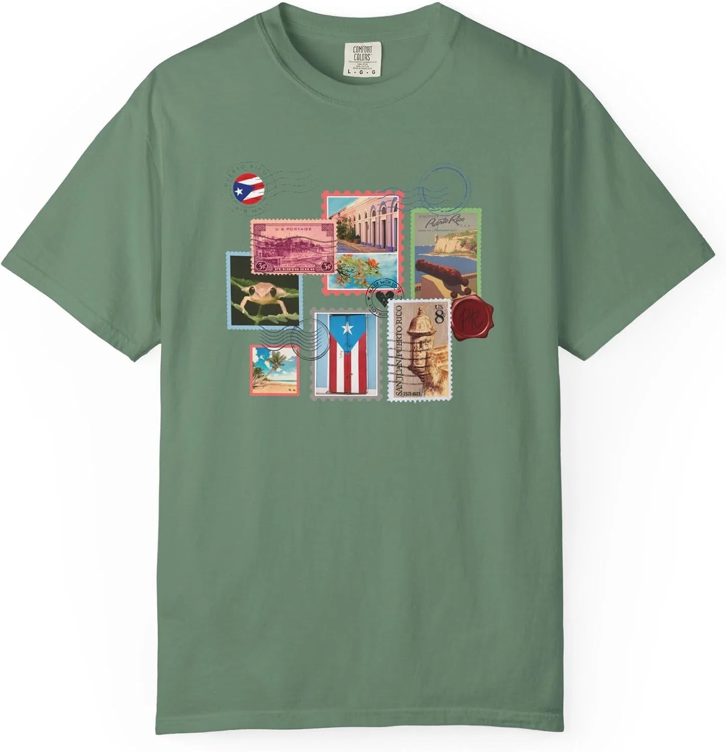 Женская футболка с винтажным принтом Retro Island Graphic, светло-зелёный