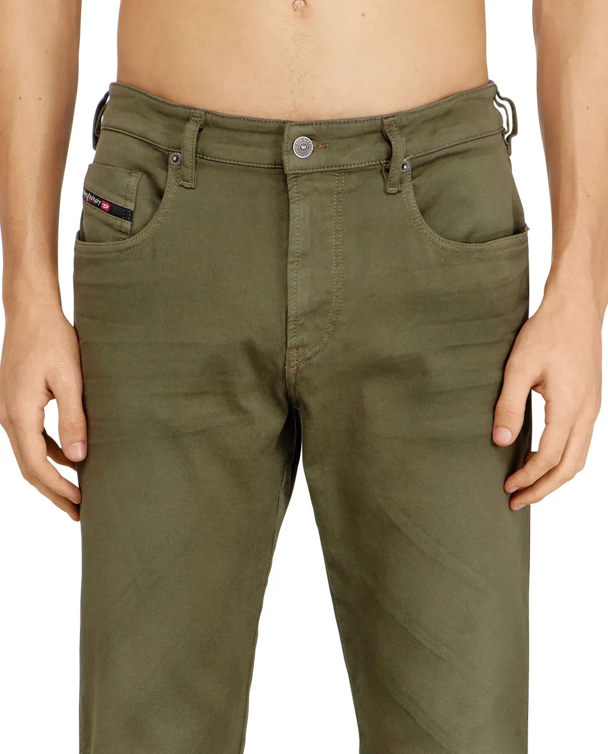Мужские джинсы slim из джоггинса D-Strukt Joggjeans Diesel, Verde Militar — фото 3