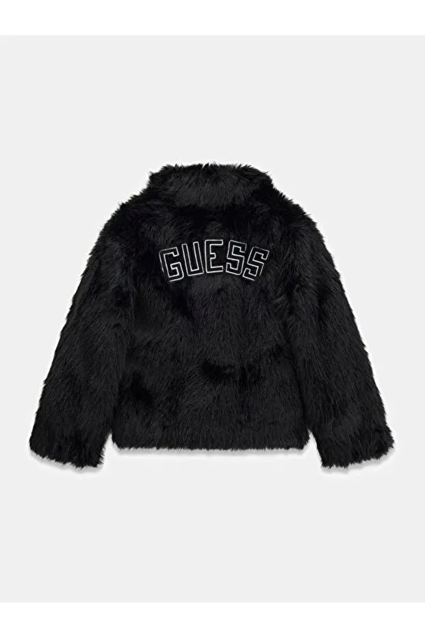 Детская куртка для девочек с принтом Guess, Black — фото 2