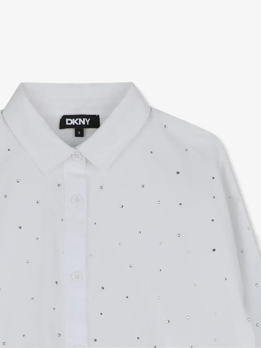 Рубашка с кристаллами DKNY Kids, белый — фото 3