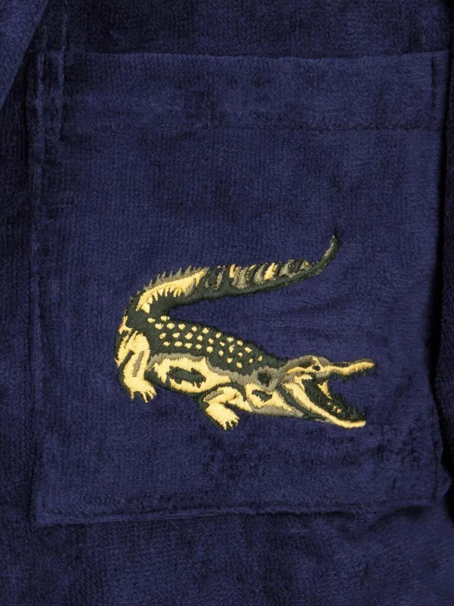 Длинный банный халат LACOSTE LRENE, из органического хлопка, цвет морской синевы — фото 3