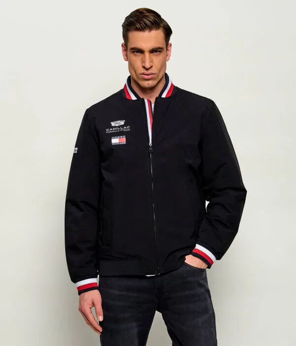 Мужская куртка-бомбер с принтом Tommy Hilfiger x Cadillac Formula 1 Team, черный