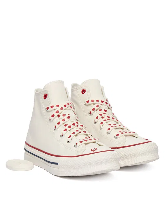 Кеды Chuck Taylor All Star Lift Platform Hearts Converse, кремовый — фото 2