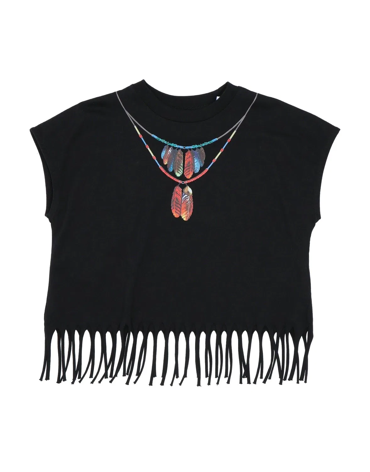 Детская футболка для девочек с принтом Marcelo Burlon, черный