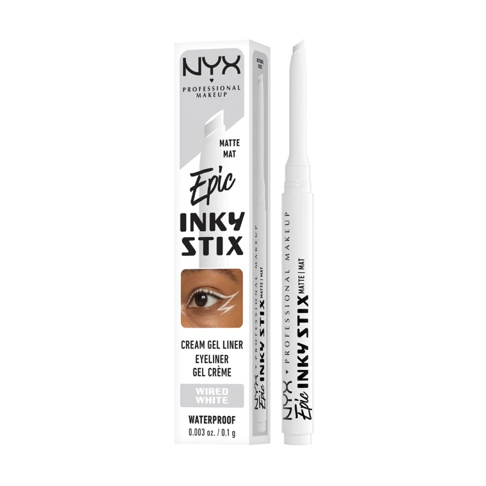 

Кремово-гелевая водостойкая подводка для глаз Nyx Professional Makeup Epic Inky Stix, Wired White, 0.1 г